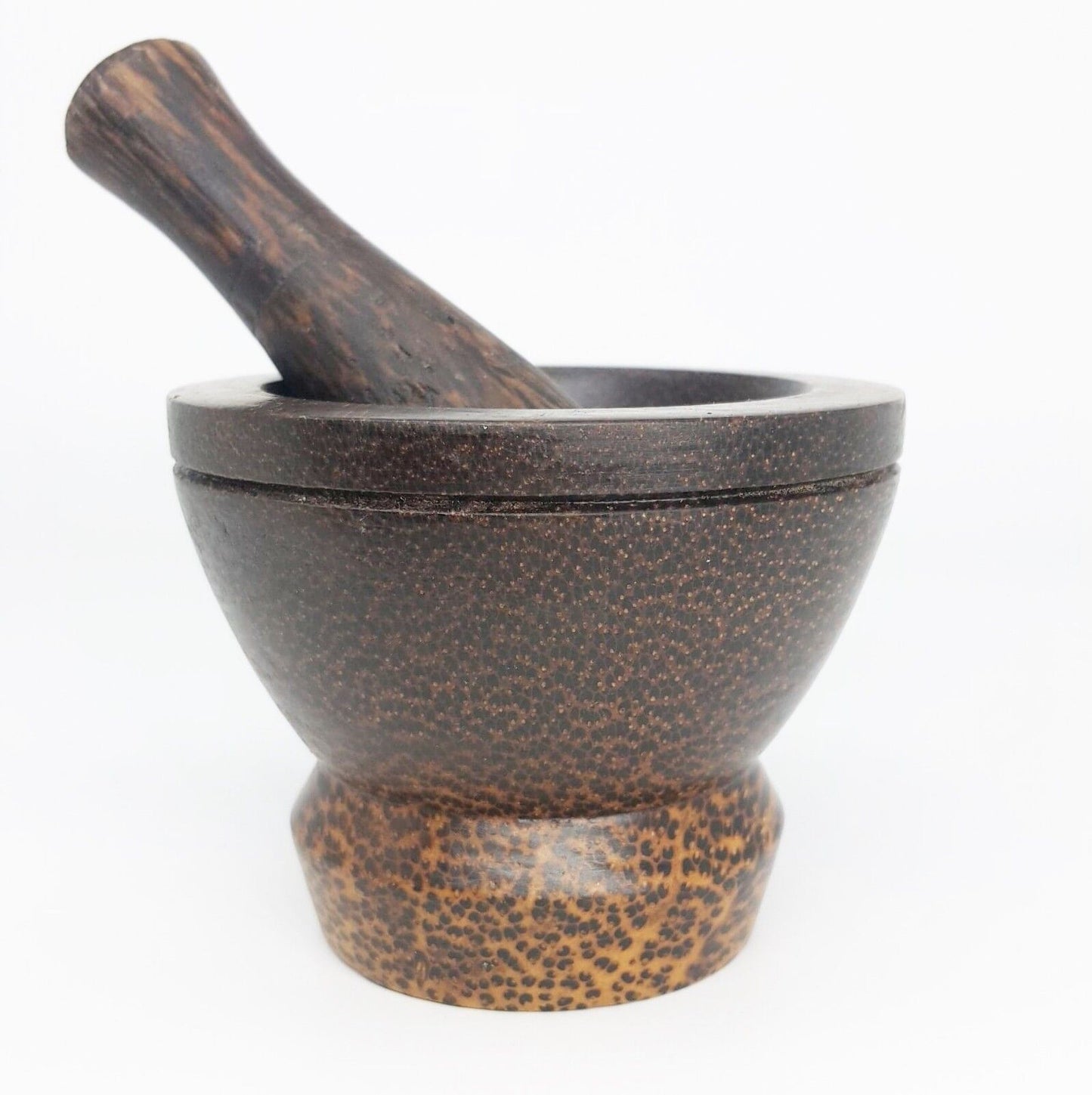 Small Mortar Pestle Wood Mini Wooden Thai Grinder Pill Crusher Handcraft Cute 3"