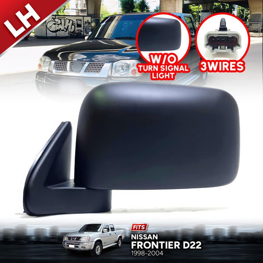 Black Side Wing Mirror 3 Wires LH Left For Nissan Frontier Navara 2002-2004 D22