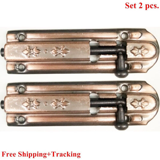 4" Antique Door Window Lock Bolt Latch Barn Slider Hasp Vintage Home Security