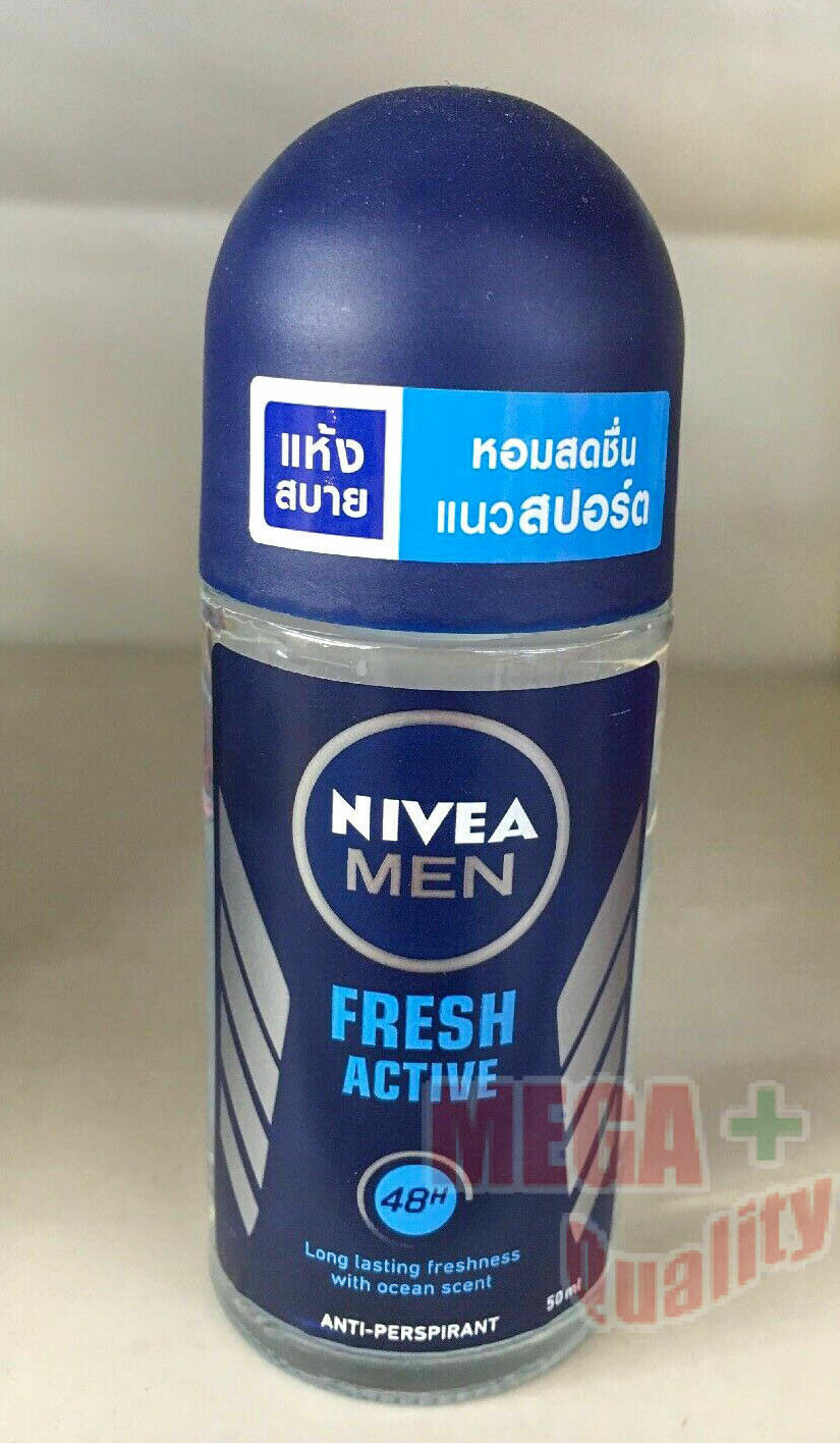 50 ml. NIVEA Men Fresh Active Antiperspirant Roll On Underarm Armpit 48 Hours