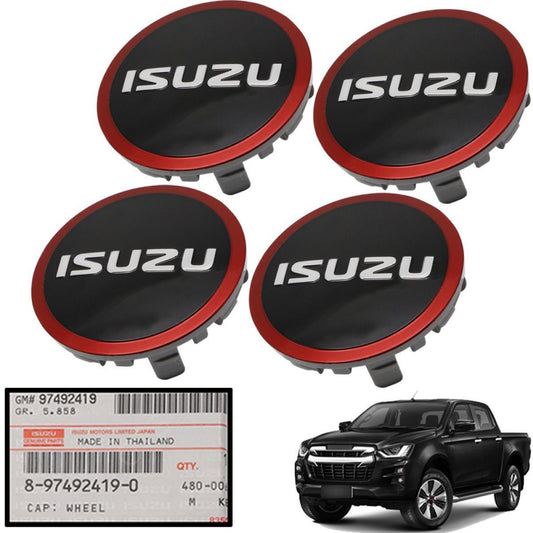 4x Genuine Wheel Center Cap Logo Chrome Cover For Isuzu D-Max TFR85J 2019-2022