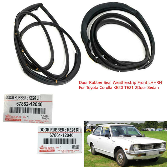 Door Rubber Seal Weatherstrip For Toyota Corolla KE20 TE21 TE20 2 Door Sedan