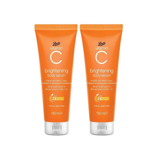 2x Boots Vitamin C Body Serum Brightening Glowing Skin Nourish Moisturize 180 ml