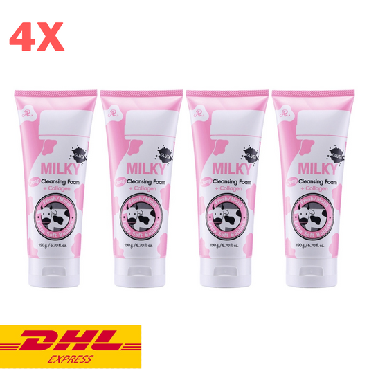 4x AR Gluta Milky Collagen Cleansing Foam Brightening Moisturizing Skin 190 g