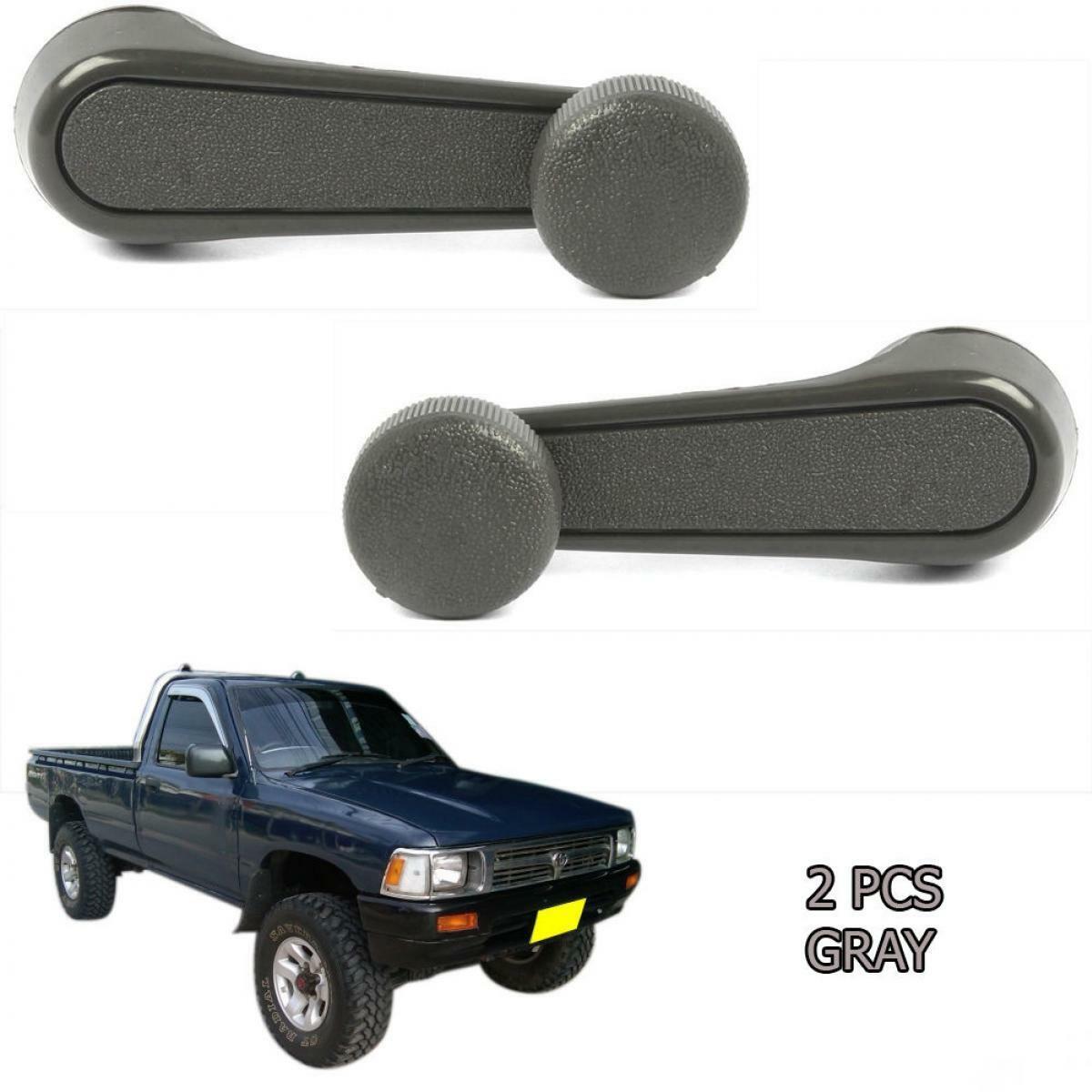 Fit 1989-1997 Toyota Hilux LN85 MTX Pickup Window Crank Handle Door Gray 2Pcs