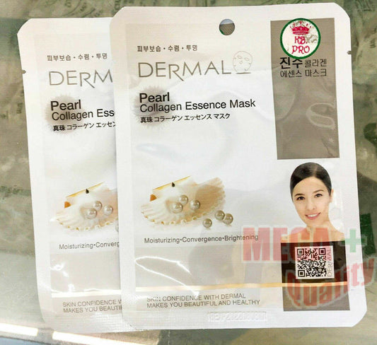 2x Dermal Pearl Collagen Essence Face Mask Moisturizing Convergence Brightening