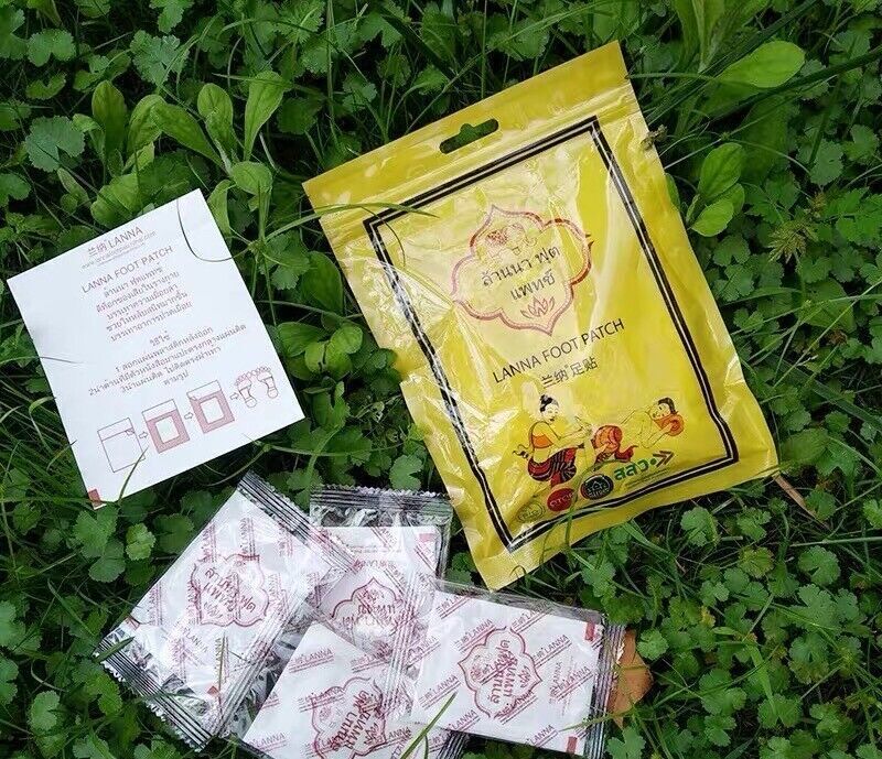 Lanna Foot Patch Thai Natural Herb Detox Pad Traditional Treatment 10x10pcs