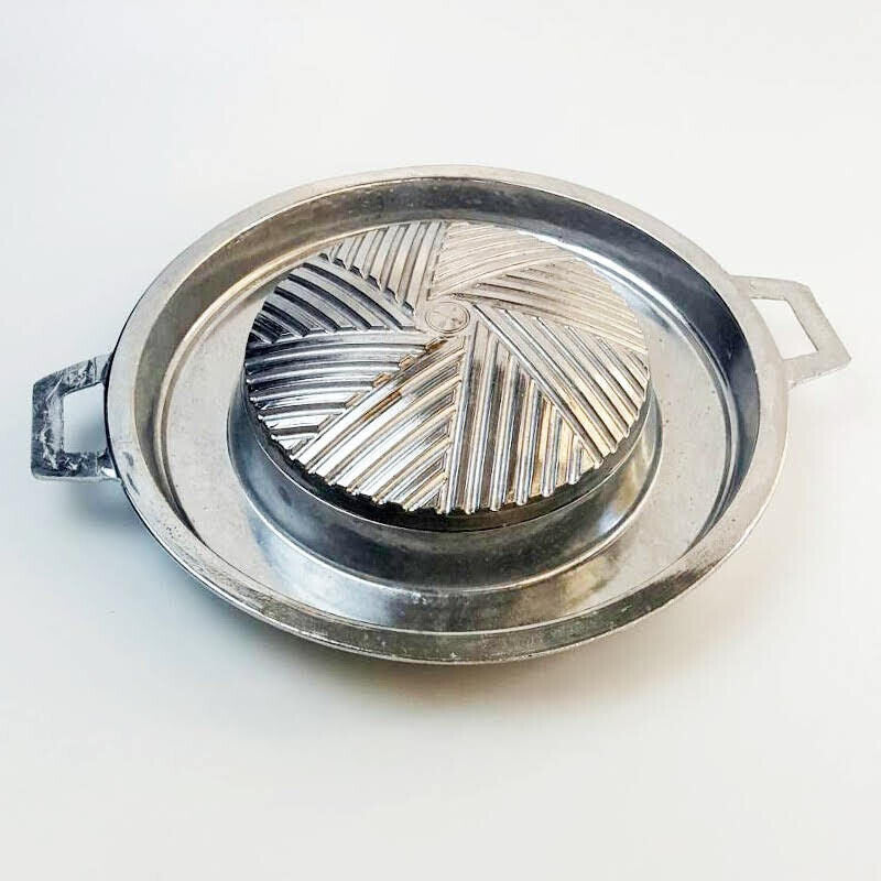 Thai Korean BBQ Grill Pan 12" Easy Cleaning Aluminium Charcoal Gas Stove Picnic