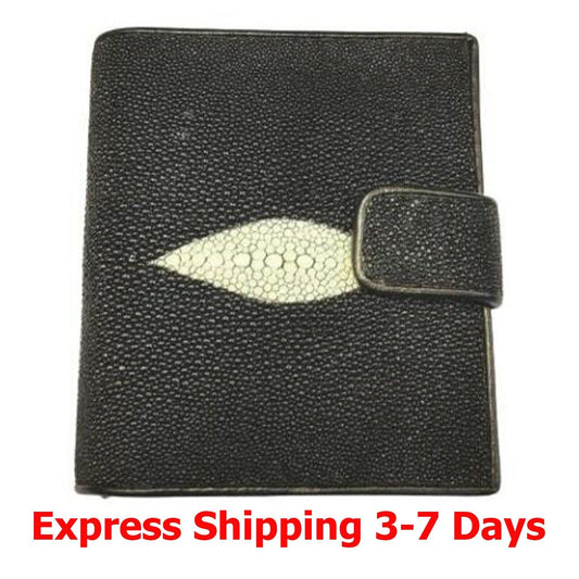 Black Genuine Stingray Wallets Skin Leather Business Name Card Credit Holder Bag