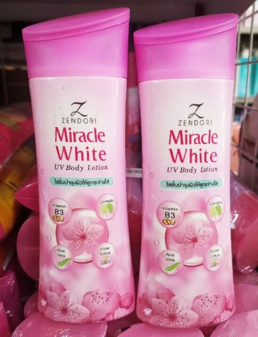 2 x Zendori Miracle White UV Body Lotion Smooth, Soft, Moisturized 150 ml.