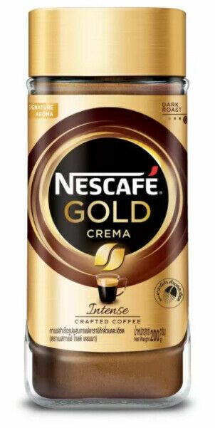 NESCAFE GOLD Crema Intense Crafted Coffee Dark Roast Aroma Jar 200g