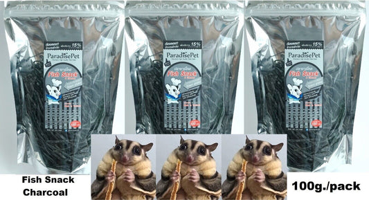 3x 100g. Paradise Pet Fish Snack Charcoal Sugar Glider Hamster Animal Teeth Care