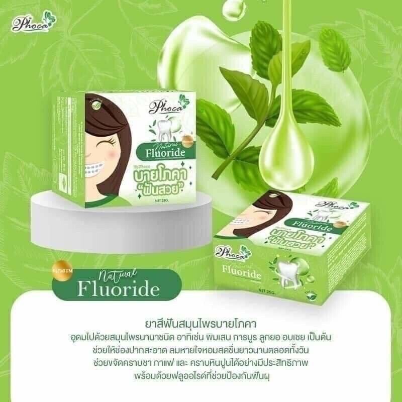 12x By Phoca Thai Herbal Toothpaste Natural Fluoride Teeth Whitening Gumcare 25g