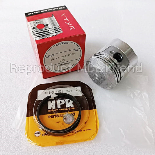 Piston + Ring Set OS 0.25 Dia:47.25 Fits Honda C70 CD70 CL70 CT70 SL70 ST70 XL70