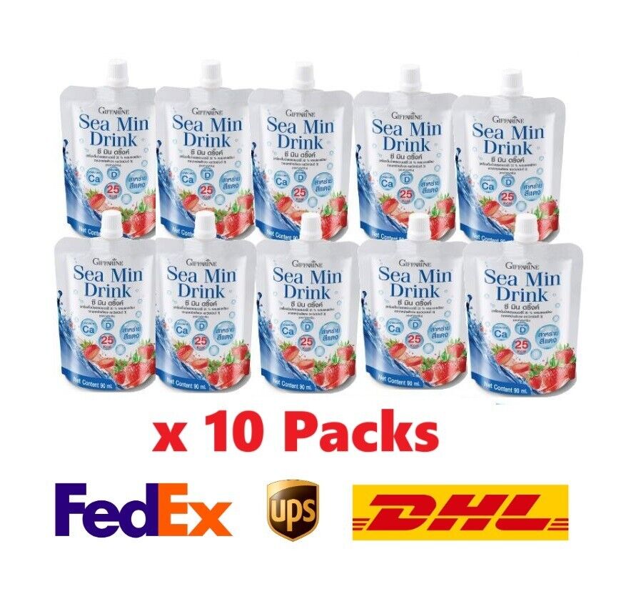 10x Sea Min Drink Strawberry Concentrate 30% Calcium Vitamin D3 Delicious useful