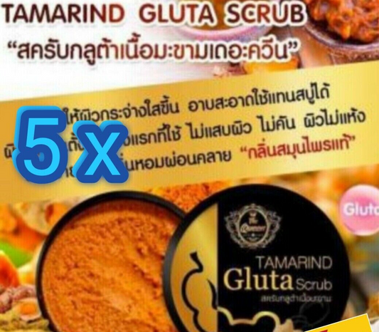 Tamarind Gluta Herbal Scrub The Queen Bright Remove Old Skin Tumaric Tanaka x 5