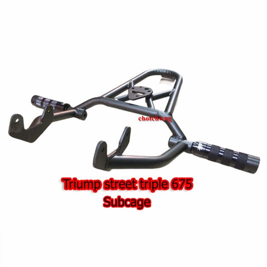 Triump Street Triple 675 Subcage with titanuim Engine Protector Stunt Part Black