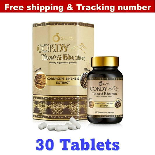 SOM Cordy Tibet & Bhutan Dietary Supplement Cordyceps Herbal Extract 30 Capsules