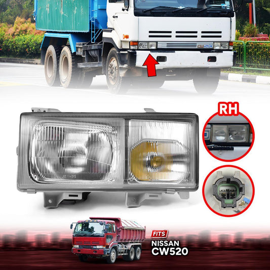 RH Right Head Lamp Front Light For Nissan UD Big Thumb CW520 Truck 1992-1995