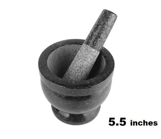 Stone mortar & pestle size 5.5 inches, papaya salad, chili paste, curry paste