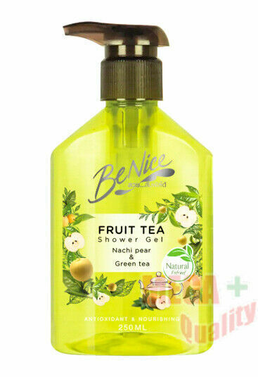 BeNice Fruit Tea Shower Gel Wash Nachi Pear Green Tea Antioxidant Nourish 250 ml