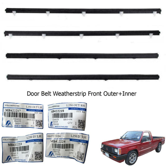 Door Belt Weatherstrip Outer Inner For Mitsubishi Mighty Max L200 L250 1987-1996