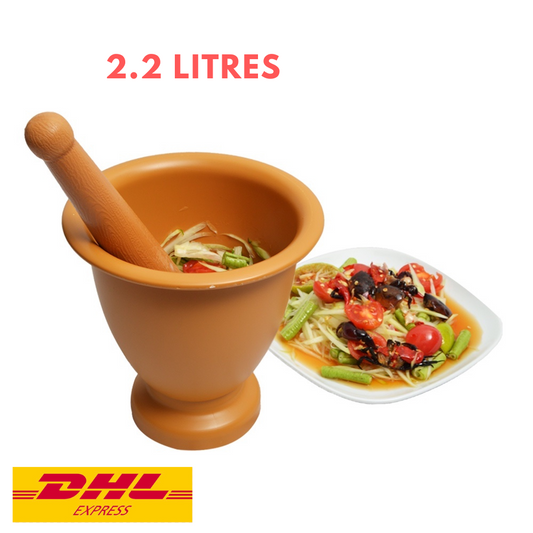Plastic Mortar & Pestle Thai Grinder Food Grade Lightweigth Som Tam 2.2 litres
