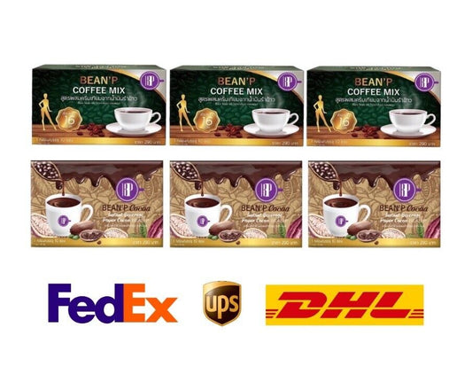 6xBEAN P Cocoa & Coffee Instant Drink Powder Low Fat Control Weight Slim Healthy