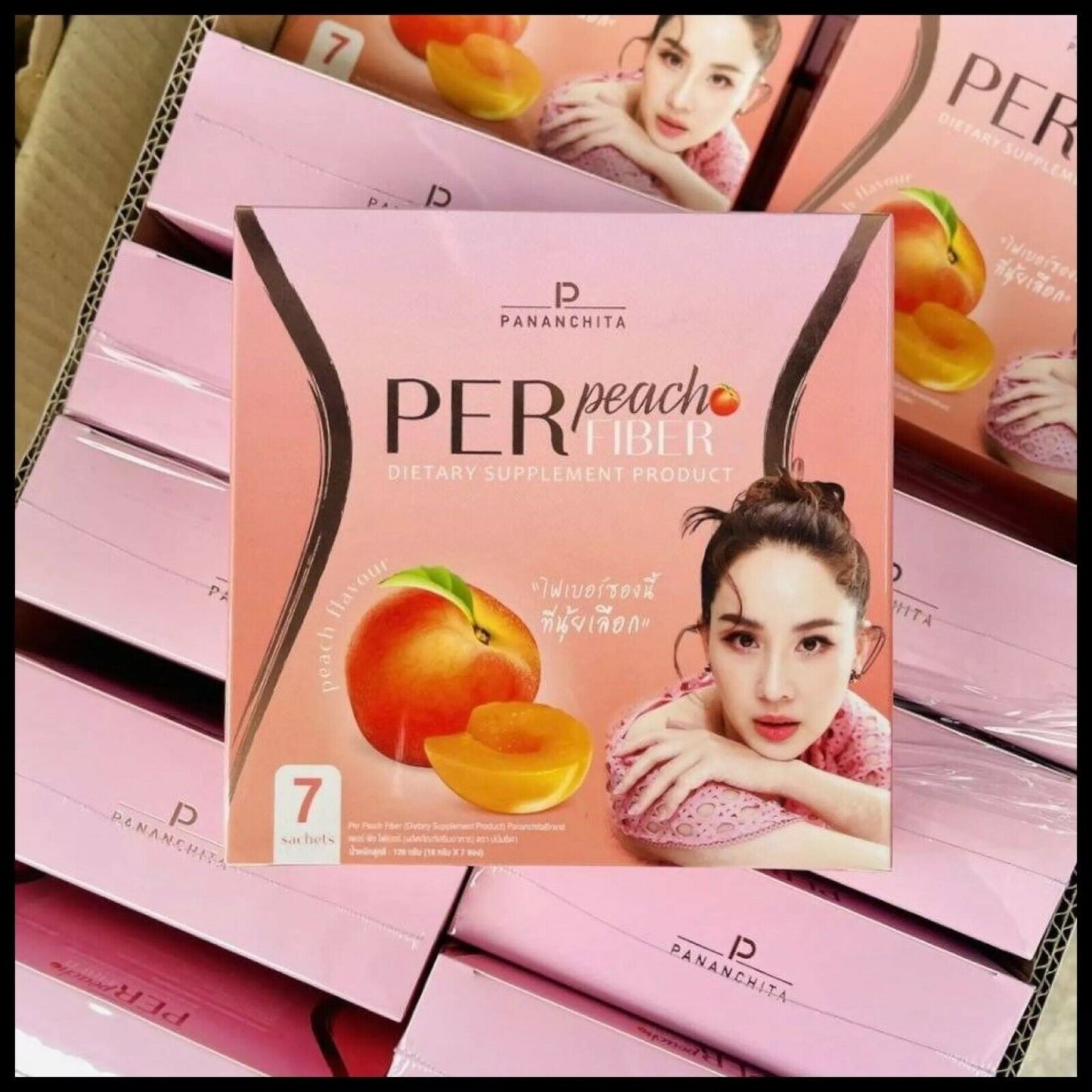 1 Box Per Peach Fiber Drink Detox Body Slim Belly