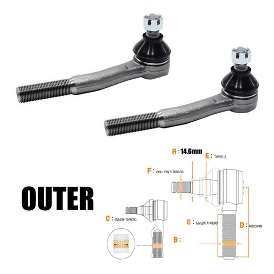 2 PCs Tie Rod End Outer For Toyota Hilux Pickup Ute Rn25 RN20 1972-1978