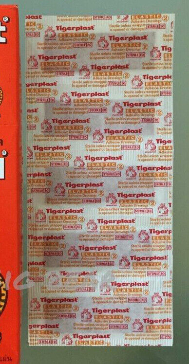 2 x Tigerplast 100 Strips Elastic Fabric Adhesive Dressings Pad Medicated