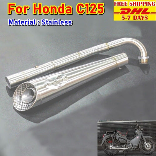 P9 Muffler Stainless Exhaust Full System For Honda C125 Cub Super Pipe Series 2
