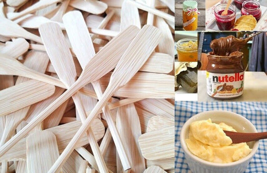 Small Wooden Spatula Bamboo Wood Spoon Jam Bread Butter Breakfast Bakery