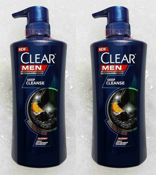 2x450 Clear Men Anti Dandruff Shampoo Deep Cleanse Activated Carbon Mint Menthol