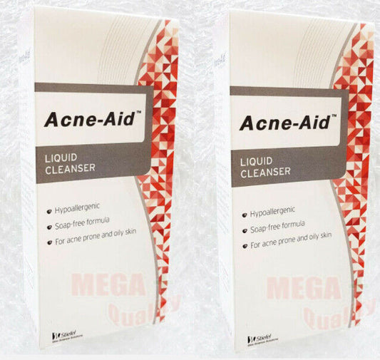 2x Acne-Aid LIQUID CLEANSER Soap-Free Formula For Acne Prone Oily Skin Type 100g