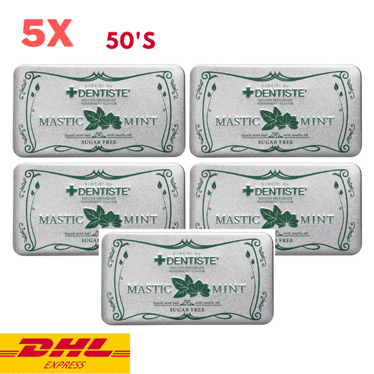 5x Sukkiri Dentiste Mastic Mint Ball Mouth Breath Freshener Sugar-free 50 balls