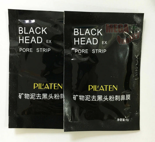 2 x PILATEN Blackhead Remover Deep Cleansing Black Mud Face Peel-off Mask 6g.