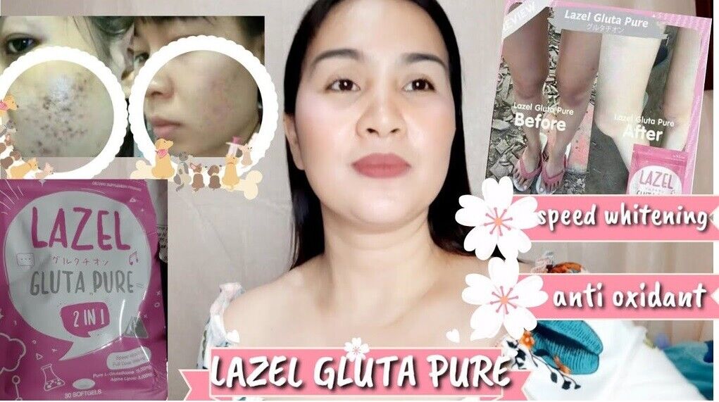30 Softgels Lazel Supplement Vitamin Skin Care Gluta Pure Whitening Smooth