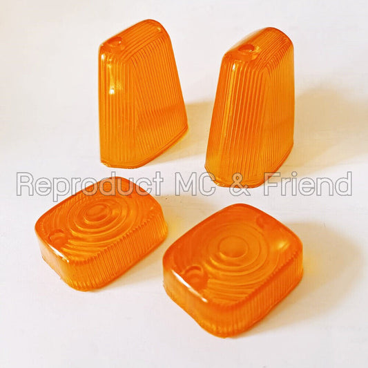 Set 4 Pcs : Honda C200 CA200 C201 Front & Rear Turn Signal Winker Lens New