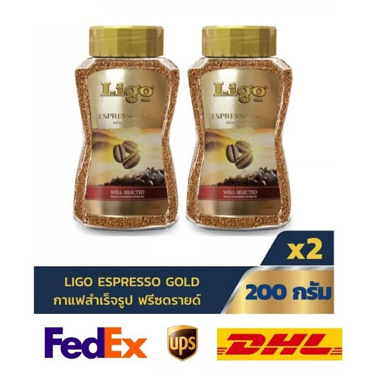 2x 200g.Ligo Espresso Gold Coffee intense aroma mellowness Hot Drink Home Office