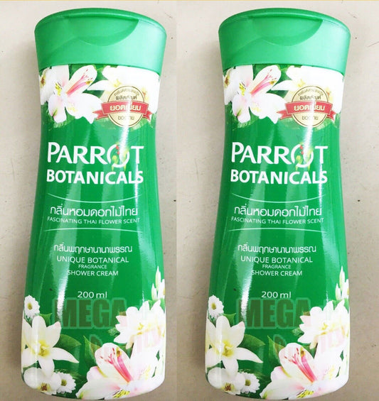 2x200ML Parrot Shower Cream Flower Scent Botanical Fascinating Traditional Aroma