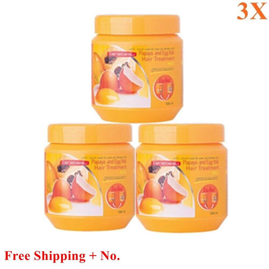 3X Papaya Egg Yolk Treatment 3 in 1 Beautiful Color Shine Wax Faster Hair Growth