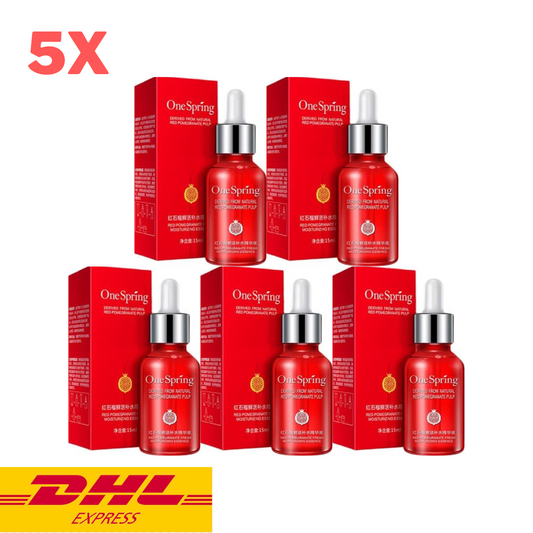 5x One Spring Serum Red Pomegranate Brightening Reduce Wrinkles Moisturize 15ml