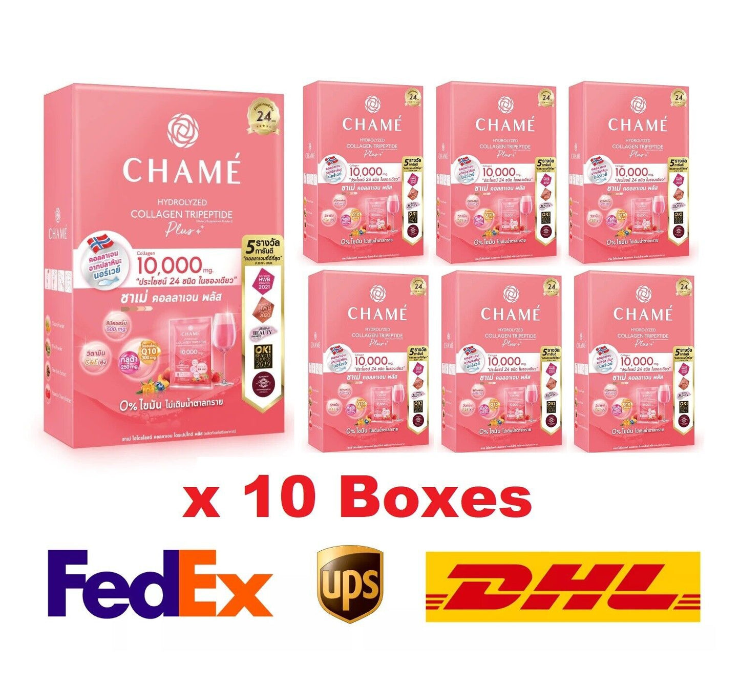 10X Chame Hydrolyzed Collagen Tripeptide Plus 10000 mg Anti-Aging Wrinkle