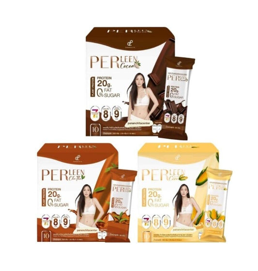 PerLeen Meal replacement protein drink Sweet Corn, Cha Thai, Cocoa 0% Sugar