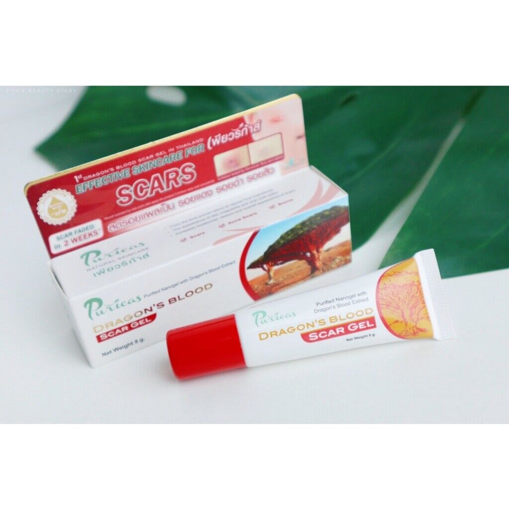 8g Puricas Dragon's Blood Scar Gel Treat Keloid, Surgery, Acne Scars, Dark spots