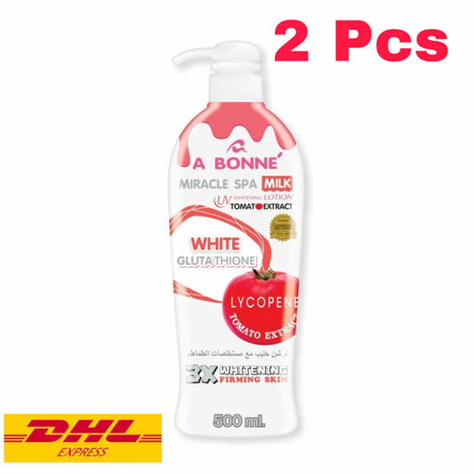 2x A BONNE Tomato Body Lotion Gluta Whitening Firm Skin Spa Milk Lycopene 500ml