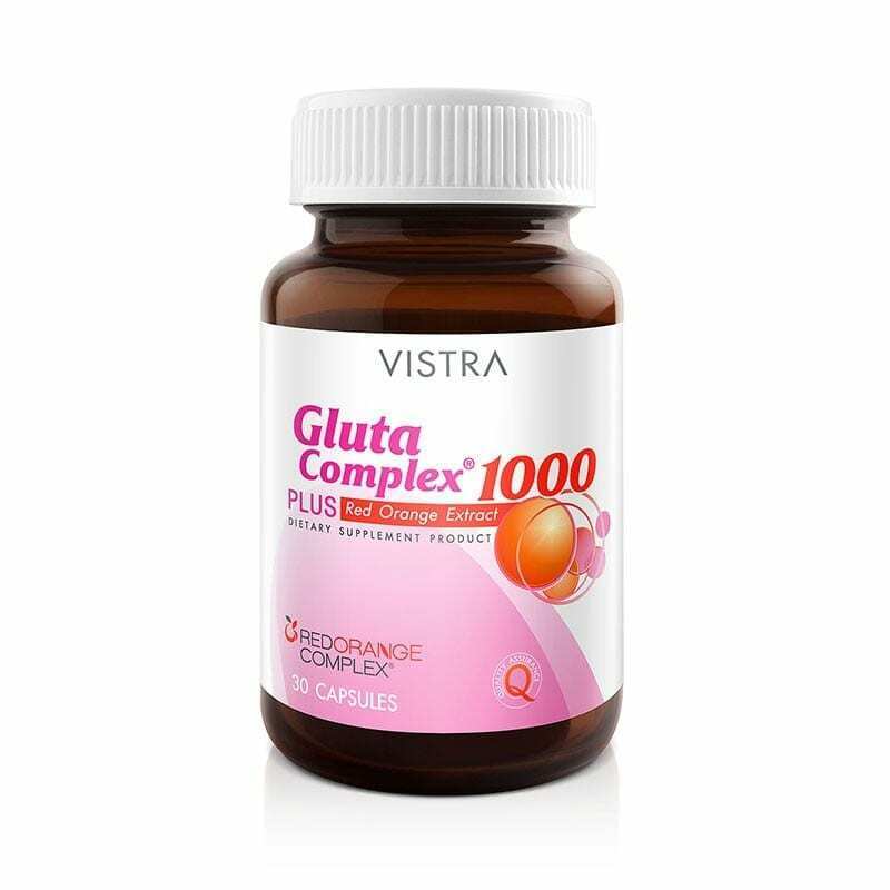 VISTRA Gluta Complex 1000 Plus Red Orange All Natural Extract 30 Caps