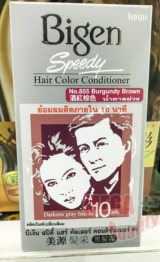 Bigen Number 855 Burgundy Brown Color Cream Permanent Hair Dye Color Applicator