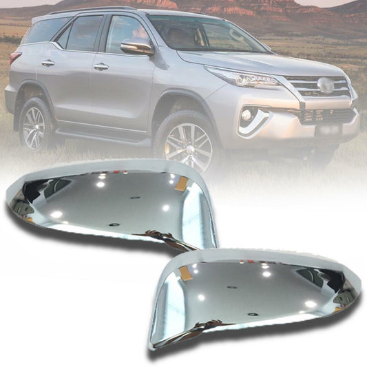 Side Wing Mirror Cover Chrome For Toyota Fortuner Sw4 Hilux M70 M80 2015-2018